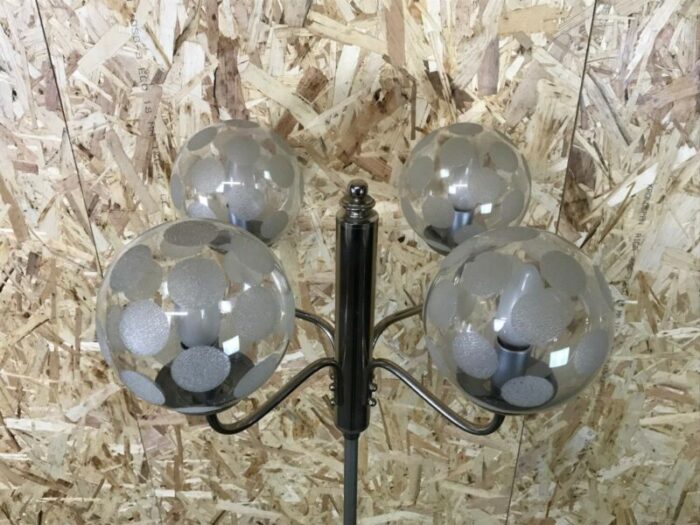 mid century space age floor lamp in metal glass 4