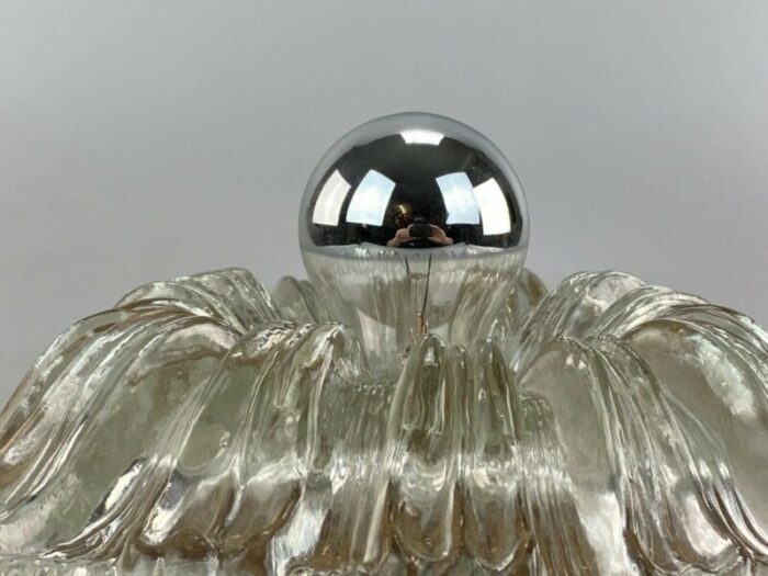 mid century space age wall lamp in ice glass 1960s 7