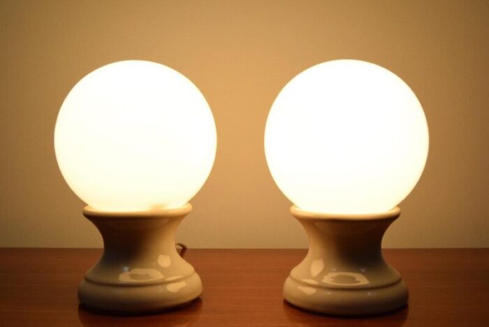 mid century table lamps 1960s set of 2 10