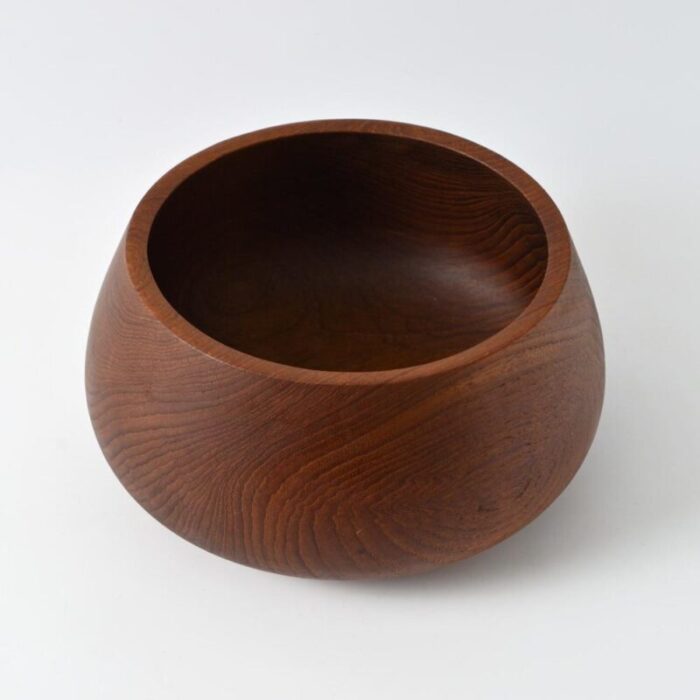 mid century teak bowl 1970s 8968