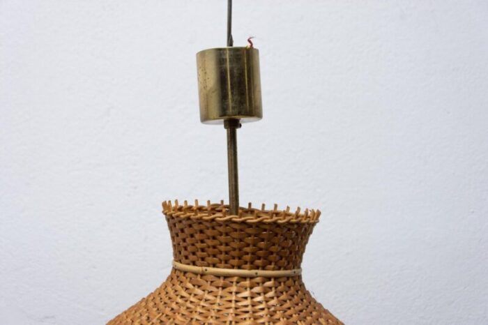 mid century wicker hanging chandelier from uluv 1960s 11