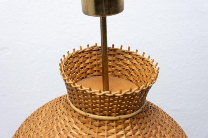 mid century wicker hanging chandelier from uluv 1960s 13