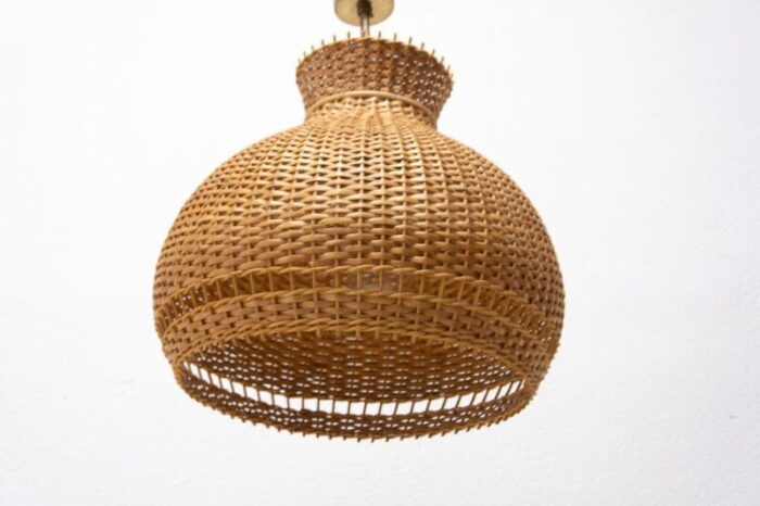 mid century wicker hanging chandelier from uluv 1960s 8