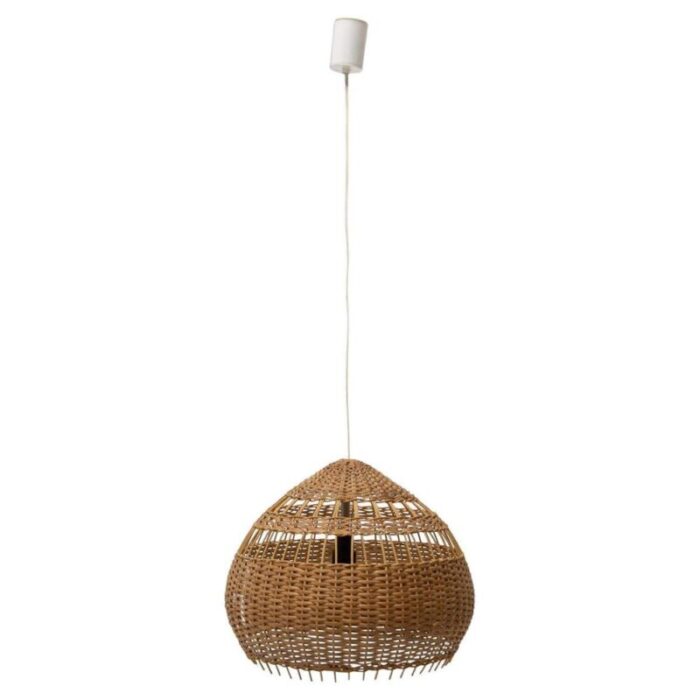 mid century wicker pendant lamp from uluv 1960s 1