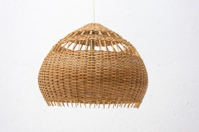 mid century wicker pendant lamp from uluv 1960s 11