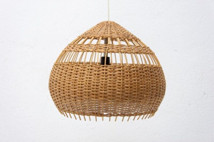 mid century wicker pendant lamp from uluv 1960s 5