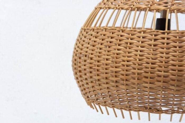 mid century wicker pendant lamp from uluv 1960s 6