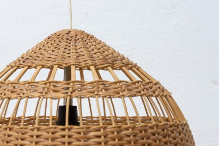 mid century wicker pendant lamp from uluv 1960s 7