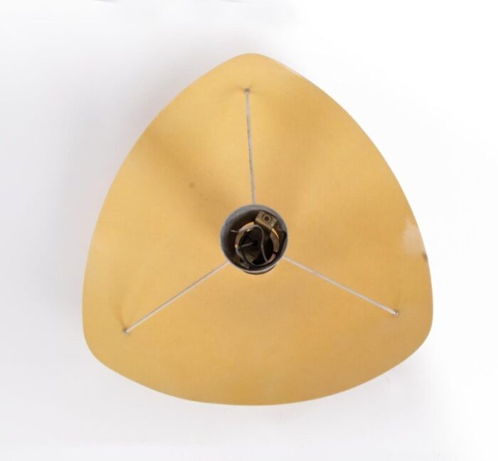 mid century yellow fiberglass brass flush mount 1950 6