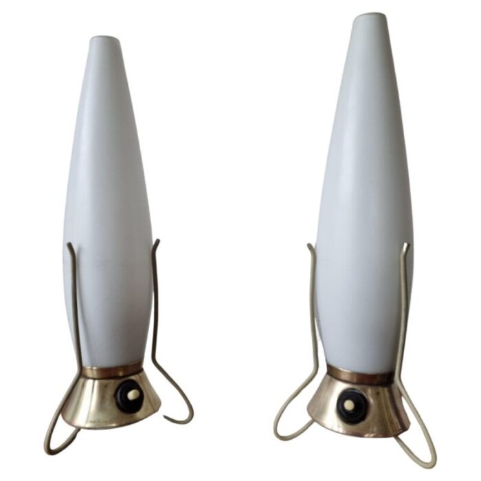 mid century zukov rocket table lamps 1960s set of 2 1