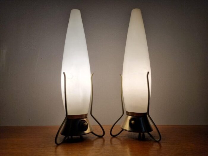 mid century zukov rocket table lamps 1960s set of 2 10