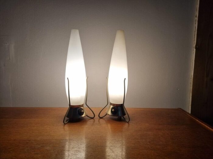 mid century zukov rocket table lamps 1960s set of 2 11