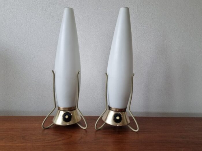 mid century zukov rocket table lamps 1960s set of 2 2