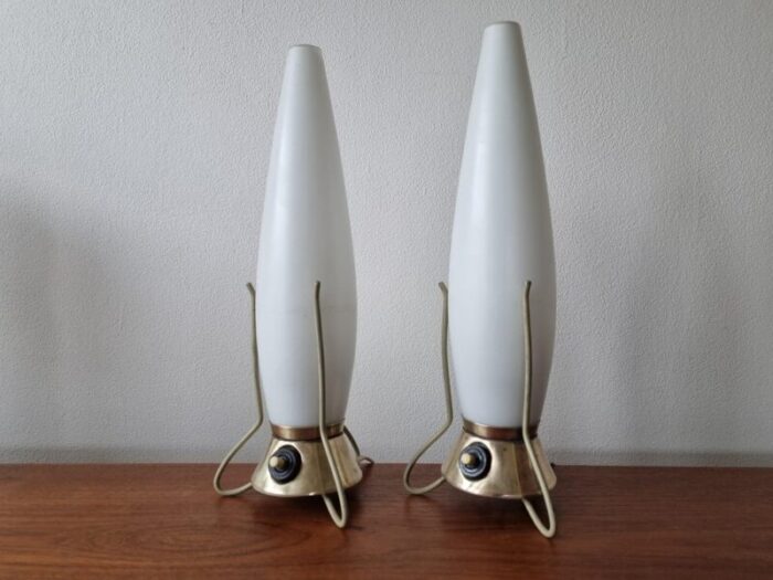 mid century zukov rocket table lamps 1960s set of 2 4