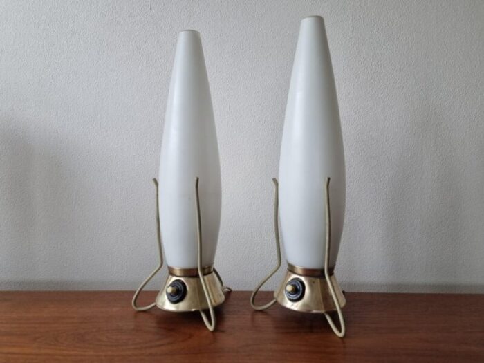 mid century zukov rocket table lamps 1960s set of 2 5