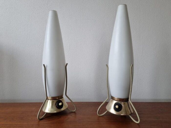 mid century zukov rocket table lamps 1960s set of 2 7