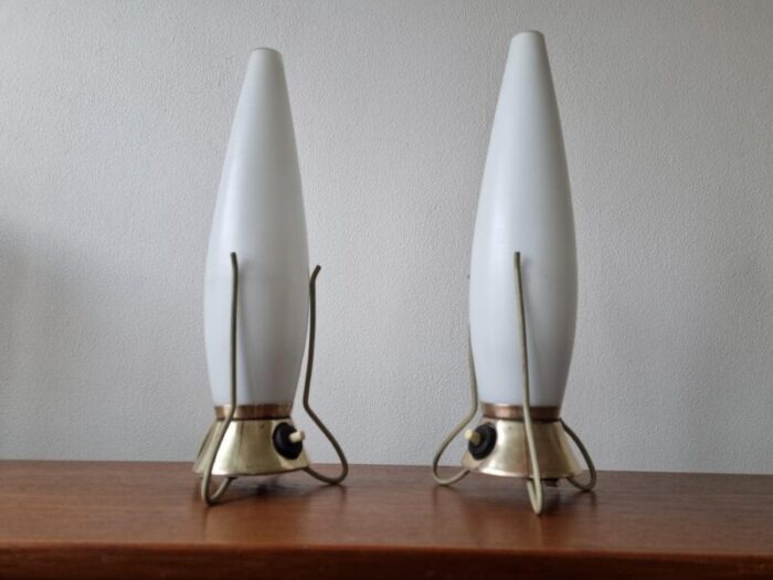 mid century zukov rocket table lamps 1960s set of 2 8