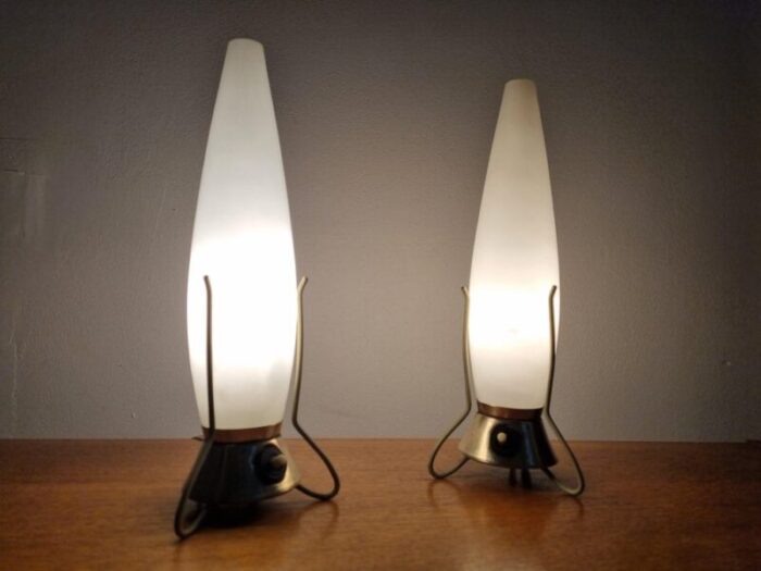 mid century zukov rocket table lamps 1960s set of 2 9