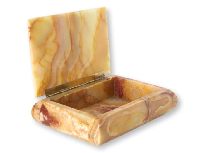 midcentury italian polished onyx box 6489