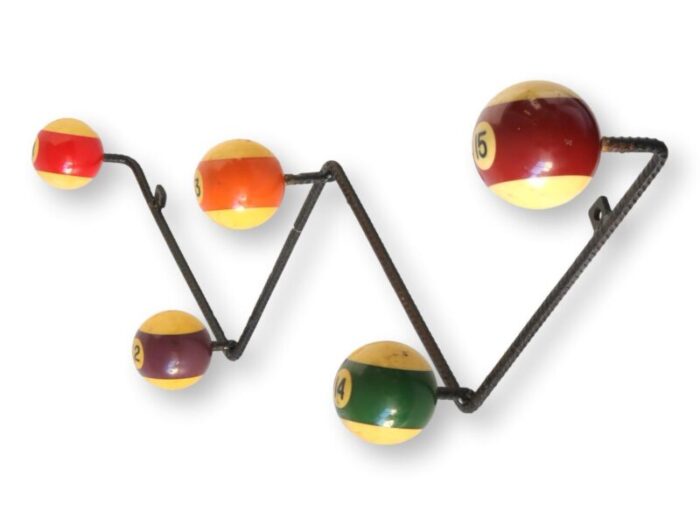 midcentury snooker ball billiards coat rack 3550