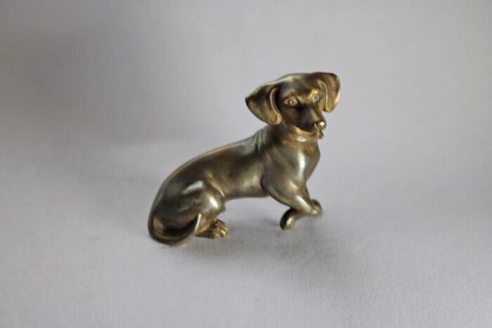 miniature bronze dog sculpture 1905 1500