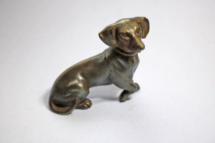 miniature bronze dog sculpture 1905 2246