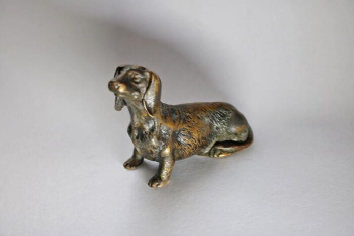 miniature bronze dog sculpture 1905 3535