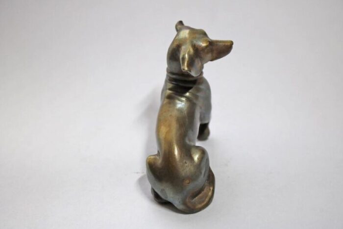 miniature bronze dog sculpture 1905 4582