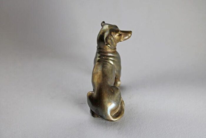 miniature bronze dog sculpture 1905 5738