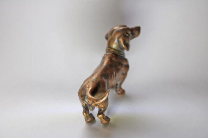 miniature bronze dog sculpture 1905 6944