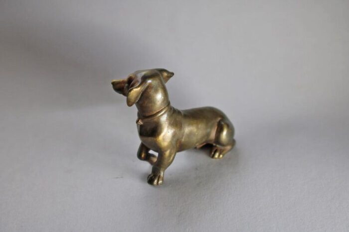 miniature bronze dog sculpture 1905 8179