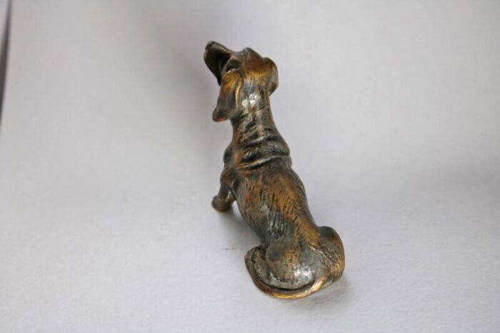 miniature bronze dog sculpture 1905 8268