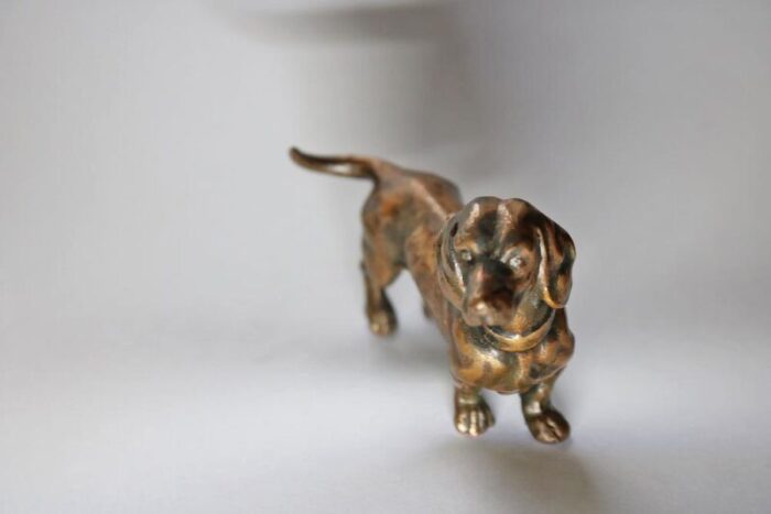 miniature bronze dog sculpture 1905 9031