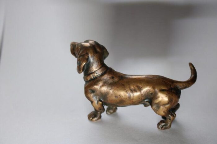 miniature bronze dog sculpture 1905 9505