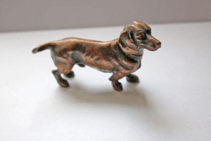 miniature bronze dog sculpture 1905 9829