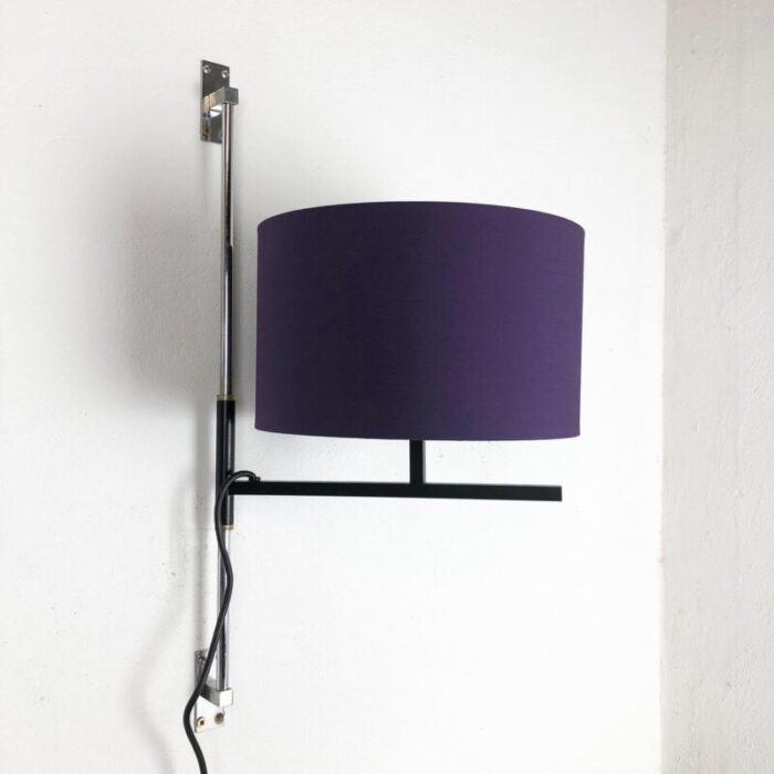 minimalist metal adjustable wall light from cosack germany 1960s 3