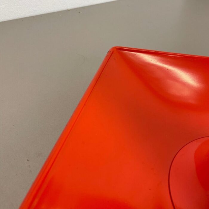 minimalist pop art red orange metal wall light from soelken lights germany 1970s 10