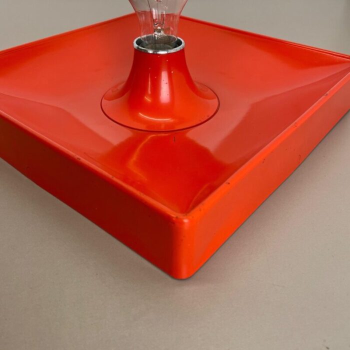 minimalist pop art red orange metal wall light from soelken lights germany 1970s 8