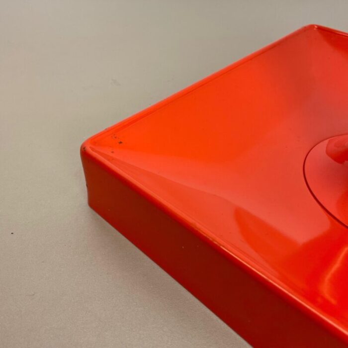 minimalist pop art red orange metal wall light from soelken lights germany 1970s 9