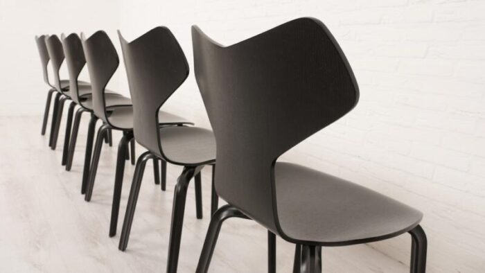 model grand prix black dining chairs by arne jacobsen for fritz hansen 2019 set of 6 7862