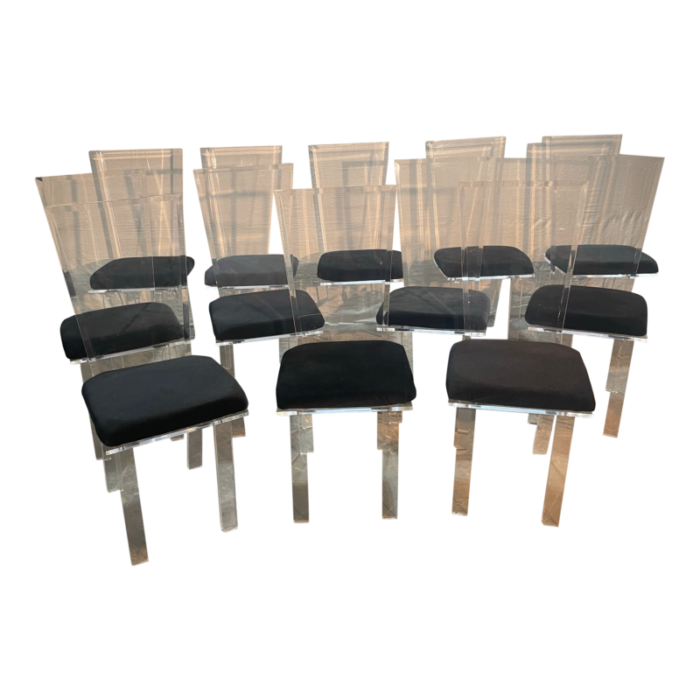 modern lucite dining chairs set of 12 3447