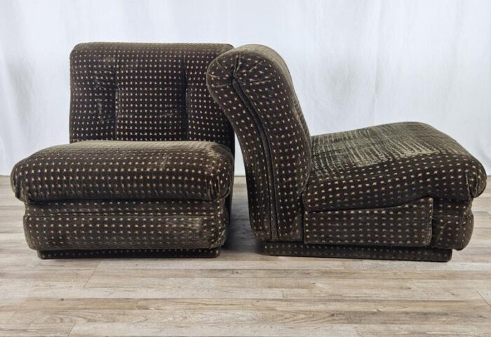 modular fabric chairs 1970s set of 3 1582