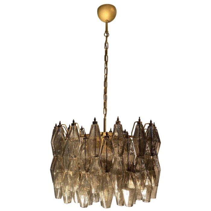 murano glass chandeliers by grey poliedri in the style of carlo scarpa 1