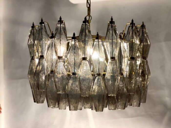 murano glass chandeliers by grey poliedri in the style of carlo scarpa 16