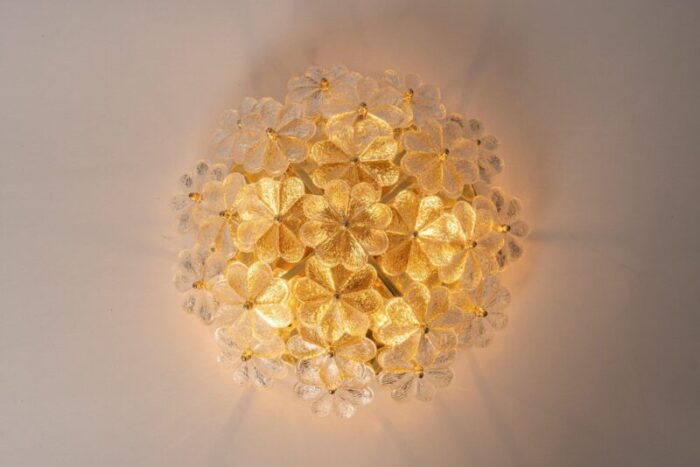 murano glass flower ceiling light by ernst palme germany 1970s 11