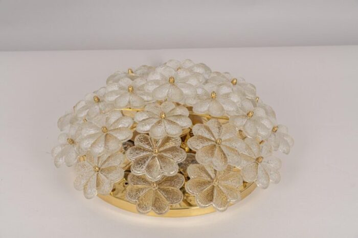 murano glass flower ceiling light by ernst palme germany 1970s 2