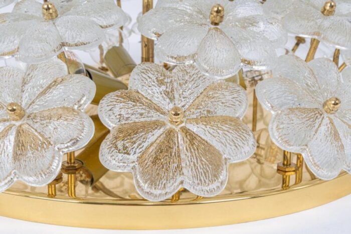 murano glass flower ceiling light by ernst palme germany 1970s 4