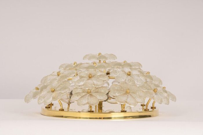 murano glass flower ceiling light by ernst palme germany 1970s 6