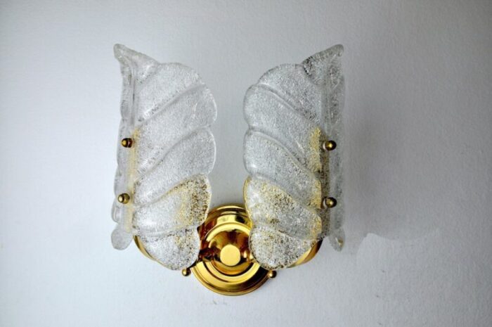 murano glass flower wall lights by carl fagerlund 1970s 1