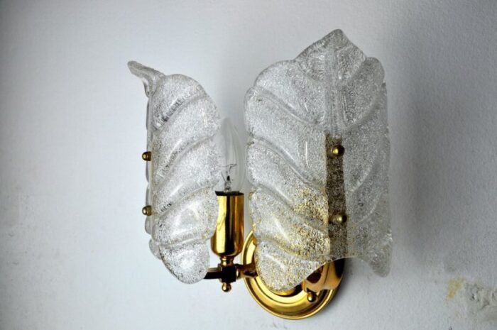 murano glass flower wall lights by carl fagerlund 1970s 5